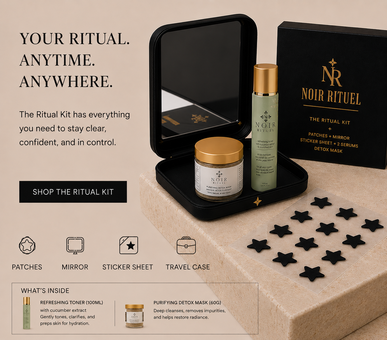 Noir Rituel® - Ritual Kit | Acne Kit + Noir Patches